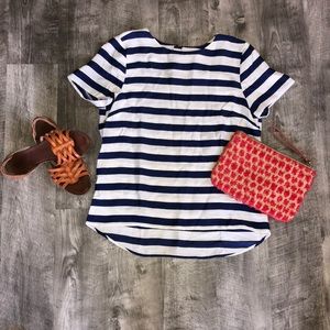 H&M blue stripe nautical zip blouse BOGO